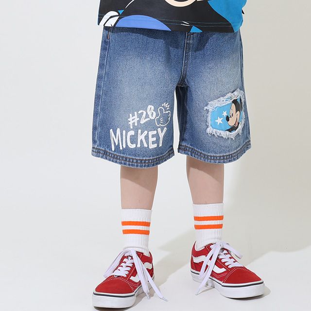 【ベビードール】ミッキー クラッシュデニムハーフパンツ 9462K