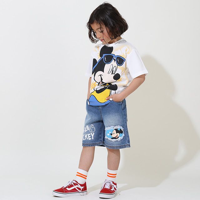 【ベビードール】ミッキー クラッシュデニムハーフパンツ 9462K