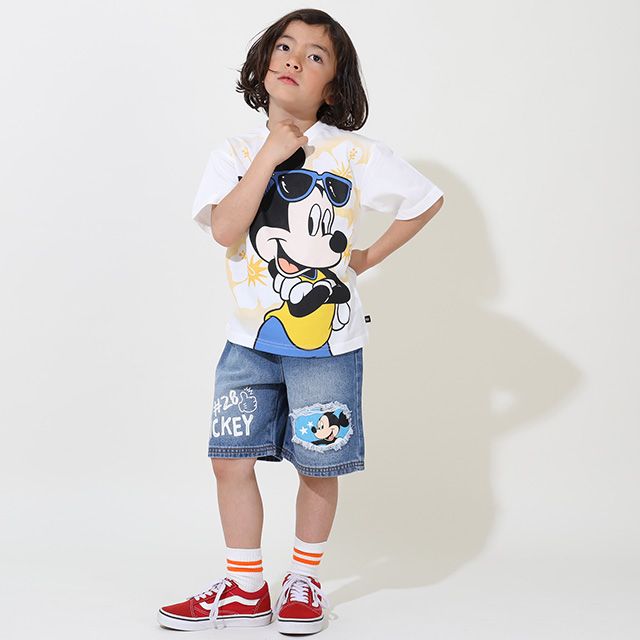 【ベビードール】ミッキー クラッシュデニムハーフパンツ 9462K