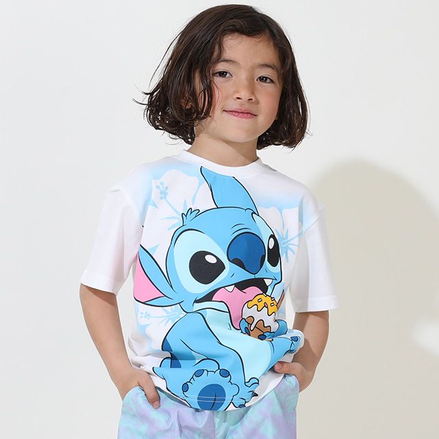 【ベビードール】 スティッチ 親子お揃い スプレーペイントTシャツ 9465K