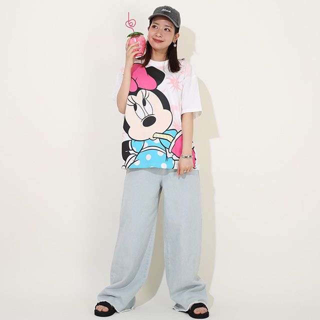 【ベビードール】 ミニー 親子お揃い スプレーペイントTシャツ 9465A