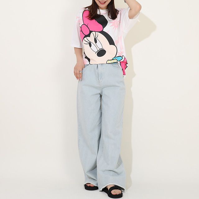 【ベビードール】 ミニー 親子お揃い スプレーペイントTシャツ 9465A