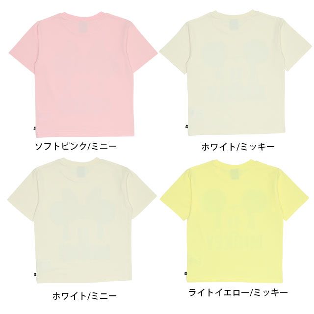 【ベビードール】ミッキー 親子お揃い デニム貼付風Tシャツ 9466K / ベビーサイズ キッズ リンクコーデ ペアルック 親子コーデ トップス 半袖 天竺素材