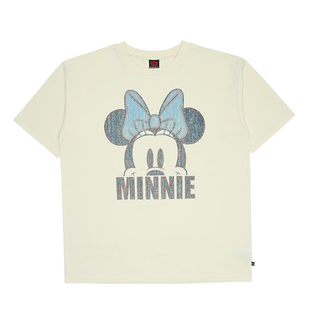 【ベビードール】ミニー 親子お揃い デニム貼付風Tシャツ 9466A / ベビーサイズ キッズ リンクコーデ ペアルック 親子コーデ トップス 半袖 天竺素材