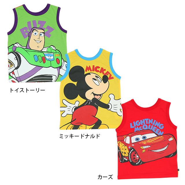 【ベビードール】ミッキー ドナルド どっちも前タンクトップ 9467K / 前後で2WEY ベビーサイズ キッズ トップス ノースリーブ 天竺素材 楽ちん