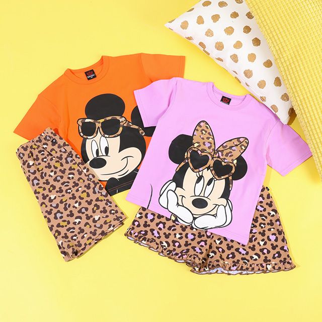 【ベビードール】ミッキー ヒョウ柄セットアップ 9468K