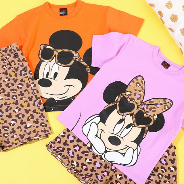 【ベビードール】ミッキー ヒョウ柄セットアップ 9468K