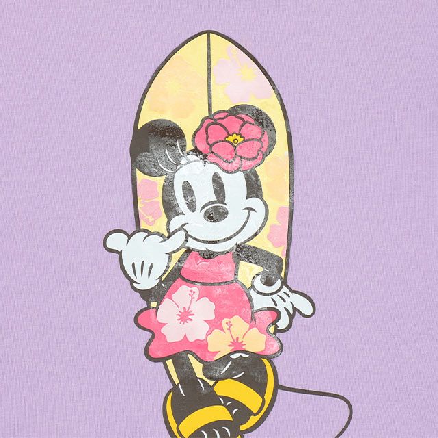 【ベビードール】ミニー 親子お揃い リゾートマジックTシャツ 9470K / 水に濡れると柄が浮き出る ベビーサイズ キッズ リンクコーデ ペアルック 親子コーデ トップス 半袖 天竺素材