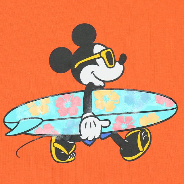 【ベビードール】ミッキー 親子お揃い リゾートマジックTシャツ 9470K / 水に濡れると柄が浮き出る ベビーサイズ キッズ リンクコーデ ペアルック 親子コーデ トップス 半袖 天竺素材