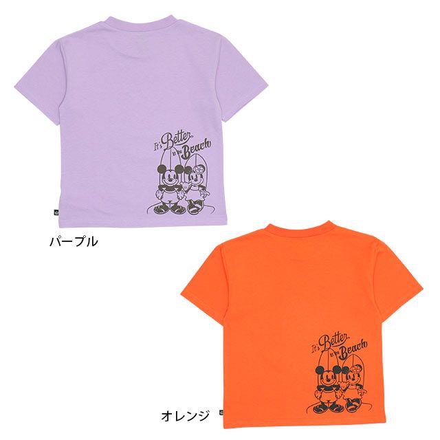【ベビードール】ミッキー 親子お揃い リゾートマジックTシャツ 9470K / 水に濡れると柄が浮き出る ベビーサイズ キッズ リンクコーデ ペアルック 親子コーデ トップス 半袖 天竺素材
