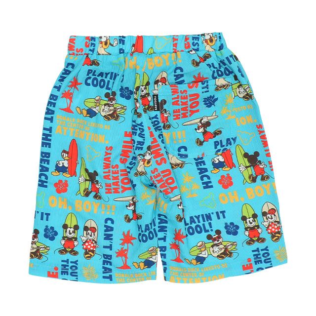 【ベビードール】ミッキーフレンズ 親子お揃い 総柄リゾートハーフパンツ 9493K（トップス別売） / ベビーサイズ キッズ ボトム 半ズボン 短パン 親子コーデ リンクコーデ ペアルック ウエスト総ゴム ゴム穴付き 速乾 ミッキー ミニー ドナルド