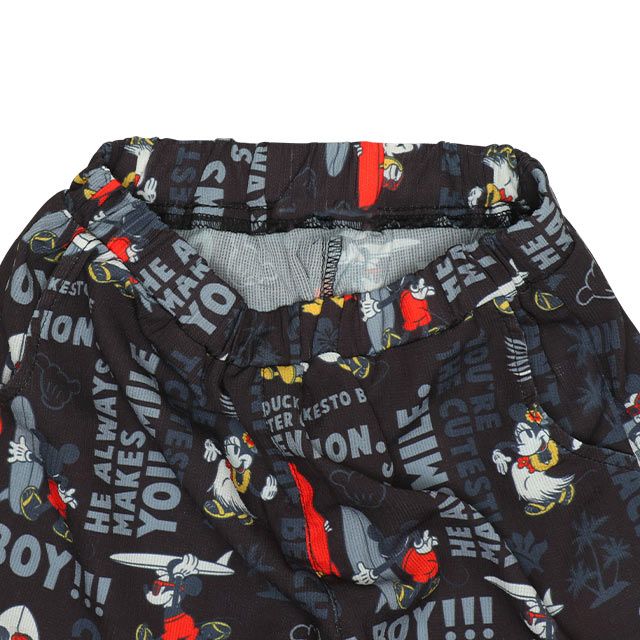 【ベビードール】ミッキーフレンズ 親子お揃い 総柄リゾートハーフパンツ 9493K（トップス別売） / ベビーサイズ キッズ ボトム 半ズボン 短パン 親子コーデ リンクコーデ ペアルック ウエスト総ゴム ゴム穴付き 速乾 ミッキー ミニー ドナルド