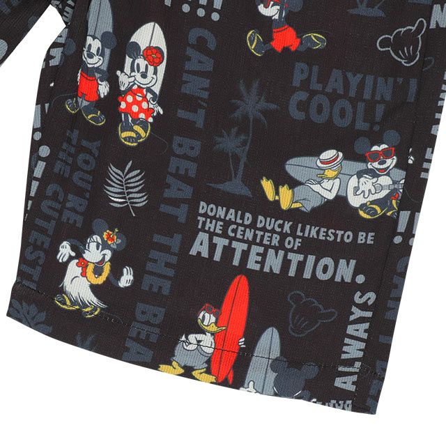 【ベビードール】ミッキーフレンズ 親子お揃い 総柄リゾートハーフパンツ 9493K（トップス別売） / ベビーサイズ キッズ ボトム 半ズボン 短パン 親子コーデ リンクコーデ ペアルック ウエスト総ゴム ゴム穴付き 速乾 ミッキー ミニー ドナルド