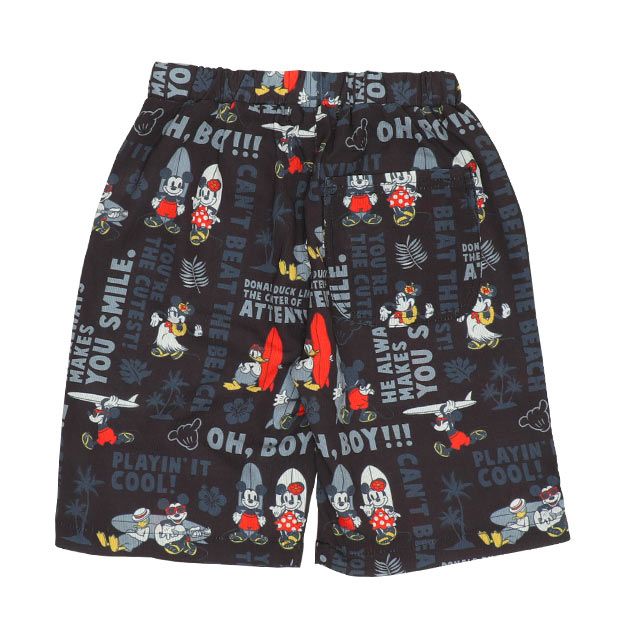 【ベビードール】ミッキーフレンズ 親子お揃い 総柄リゾートハーフパンツ 9493K（トップス別売） / ベビーサイズ キッズ ボトム 半ズボン 短パン 親子コーデ リンクコーデ ペアルック ウエスト総ゴム ゴム穴付き 速乾 ミッキー ミニー ドナルド