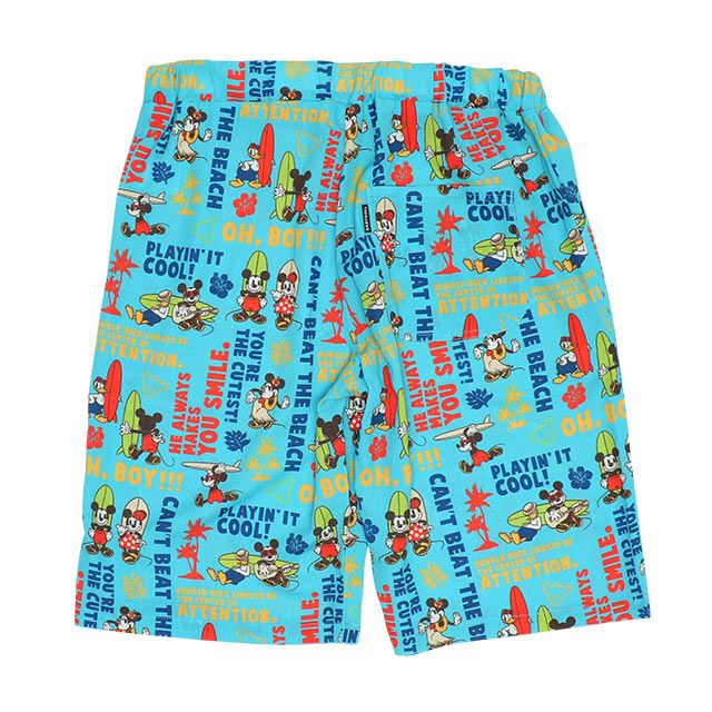 【ベビードール】ミッキーフレンズ 親子お揃い 総柄リゾートハーフパンツ 9493A（トップス別売） / 大人 ユニセックス 男女兼用 ボトム 半ズボン 短パン 親子コーデ リンクコーデ ペアルック ウエスト総ゴム ゴム穴付き 速乾 ミッキー ミニー ドナルド