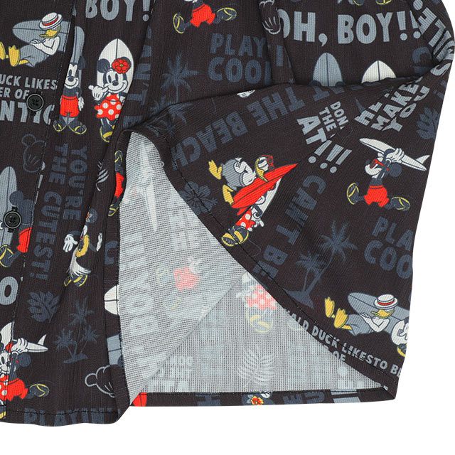 【ベビードール】ミッキーフレンズ 親子お揃い 総柄リゾートワンピース 9494K / ベビーサイズ キッズ ワンピ スカート シャツ 半袖 羽織り 親子コーデ リンクコーデ ペアルック 速乾 ミッキー ミニー ドナルド