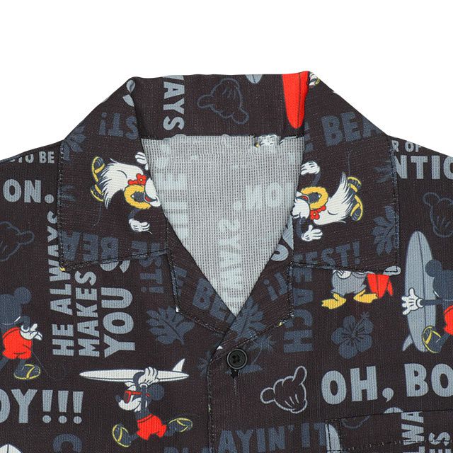 【ベビードール】ミッキーフレンズ 親子お揃い 総柄リゾートシャツ 9495K（ボトムス別売） / ベビーサイズ キッズ トップス 半袖 シャツ 羽織り 親子コーデ リンクコーデ ペアルック 速乾 ミッキー ミニー ドナルド