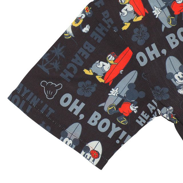 【ベビードール】ミッキーフレンズ 親子お揃い 総柄リゾートシャツ 9495K（ボトムス別売） / ベビーサイズ キッズ トップス 半袖 シャツ 羽織り 親子コーデ リンクコーデ ペアルック 速乾 ミッキー ミニー ドナルド