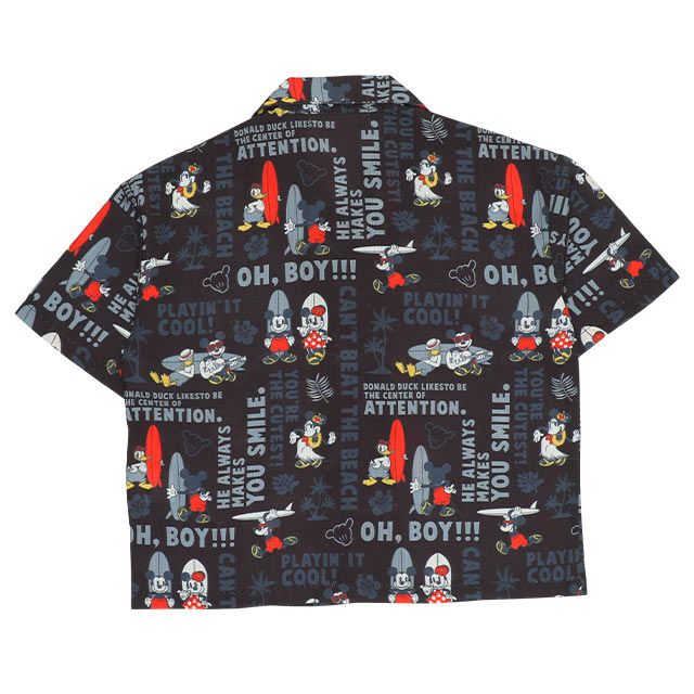 【ベビードール】ミッキーフレンズ 親子お揃い 総柄リゾートシャツ 9495K（ボトムス別売） / ベビーサイズ キッズ トップス 半袖 シャツ 羽織り 親子コーデ リンクコーデ ペアルック 速乾 ミッキー ミニー ドナルド