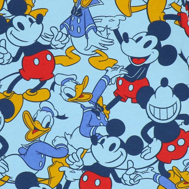 【ベビードール】ミッキー ドナルド 親子お揃い 総柄Tシャツ 9532K / ベビーサイズ キッズ リンクコーデ ペアルック 親子コーデ トップス 半袖