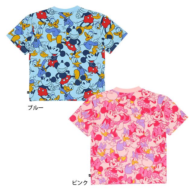 【ベビードール】ミッキー ドナルド 親子お揃い 総柄Tシャツ 9532K / ベビーサイズ キッズ リンクコーデ ペアルック 親子コーデ トップス 半袖