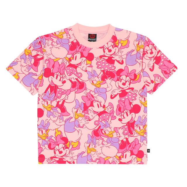 【ベビードール】ミニー デイジー 親子お揃い 総柄Tシャツ 9532K / ベビーサイズ キッズ リンクコーデ ペアルック 親子コーデ トップス 半袖