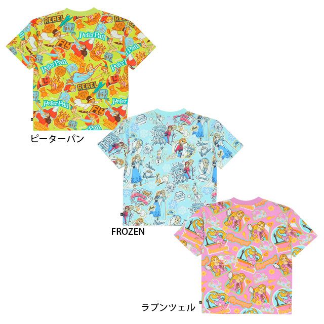 【ベビードール】ピーター・パン 親子お揃い ステッカー風総柄Tシャツ 9534K / キッズ リンクコーデ ペアルック 親子コーデ トップス 半袖 天竺素材