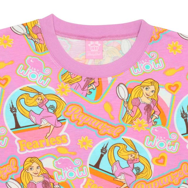 【ベビードール】ラプンツェル 親子お揃い ステッカー風総柄Tシャツ 9534A / 大人 ユニセックス 男女兼用 リンクコーデ ペアルック 親子コーデ トップス 半袖 天竺素材