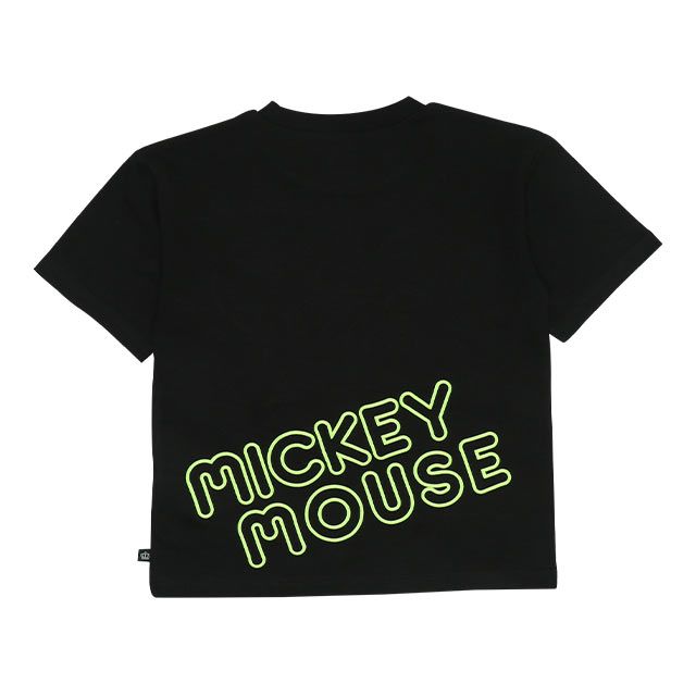 【ベビードール】ミッキー 親子お揃い ネオン発泡Tシャツ 9536K / ベビーサイズ キッズ リンクコーデ ペアルック 親子コーデ トップス 半袖 天竺素材 発泡プリント