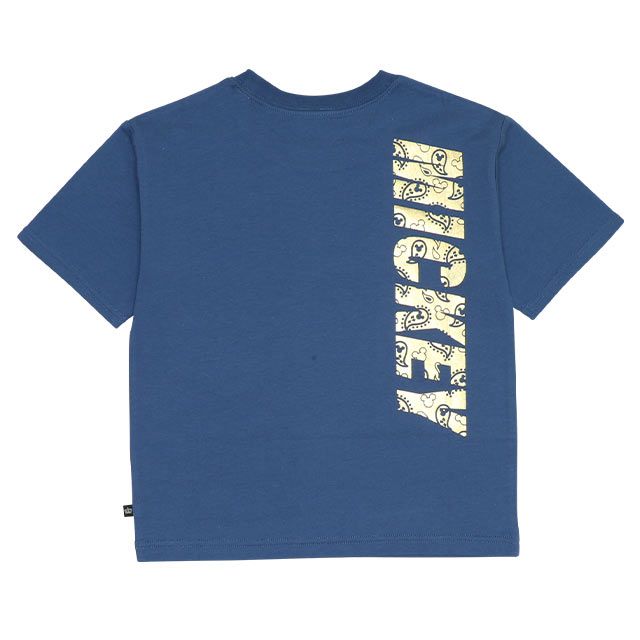 【ベビードール】 ミッキー 親子お揃い ペイズリー箔風プリントTシャツ 9540K