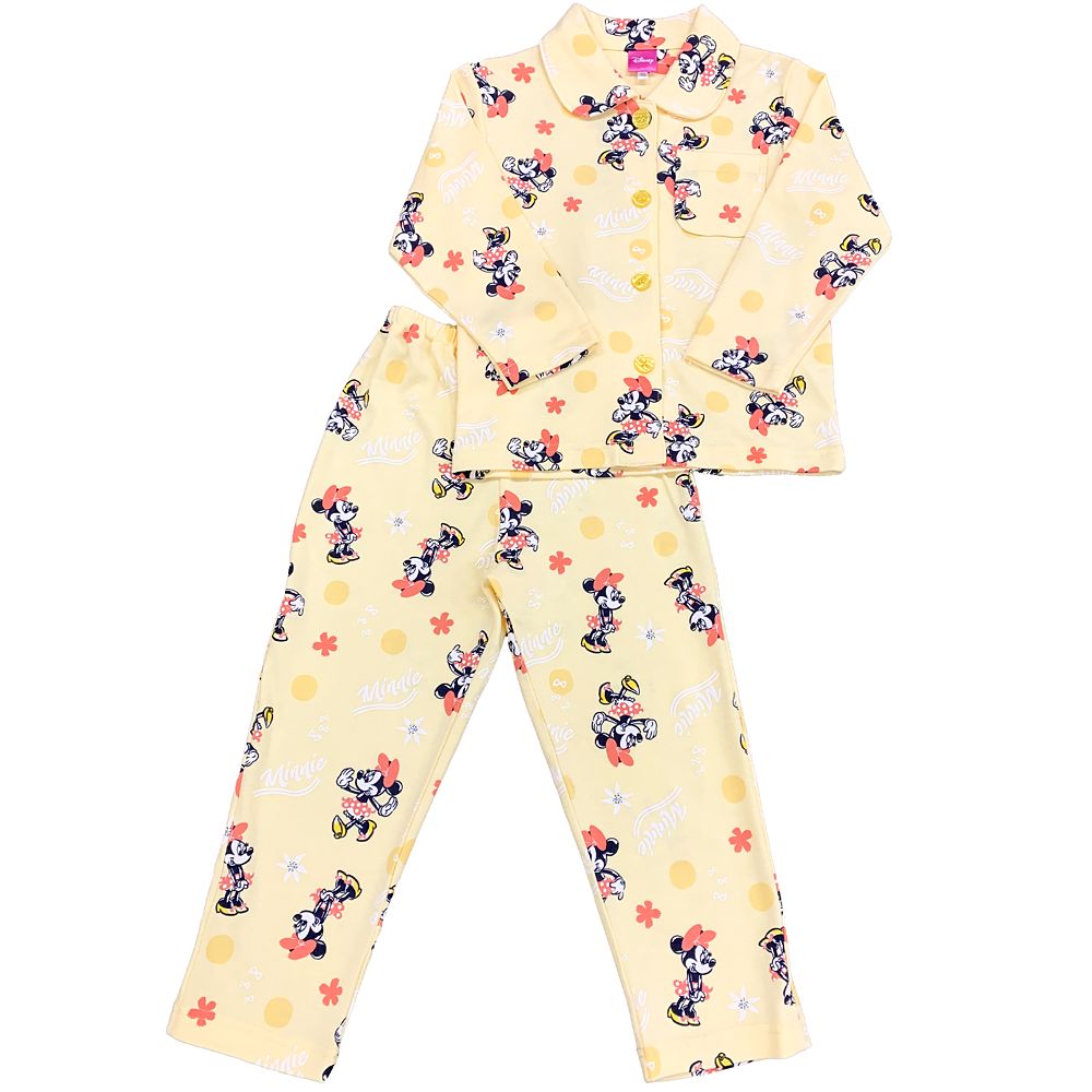 公式 ショップディズニー ミニー キッズ用総柄スムースニットシャツパジャマ