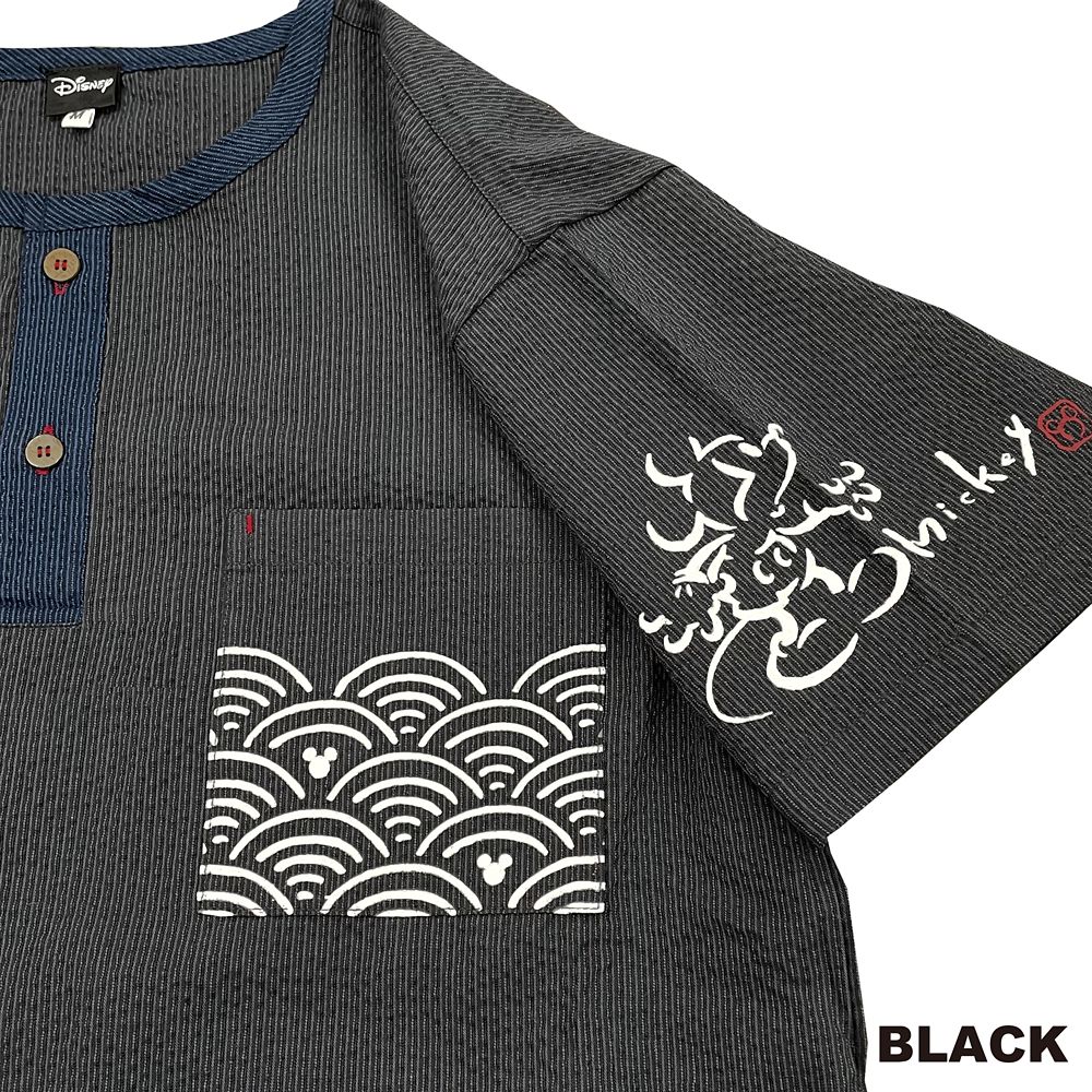 公式 ショップディズニー ミッキー メンズしじら和柄プリントルームウェア