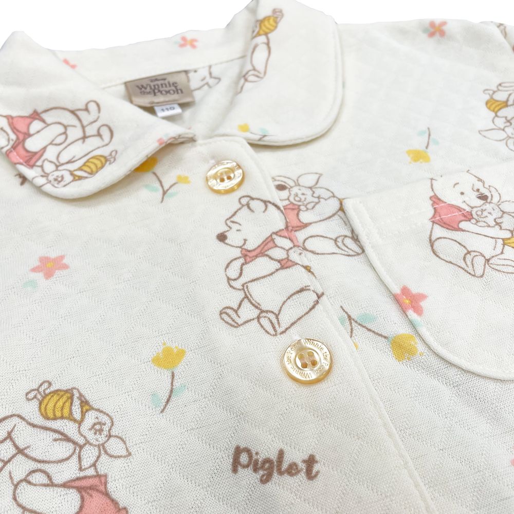 プー キッズ用キルト総柄シャツパジャマ