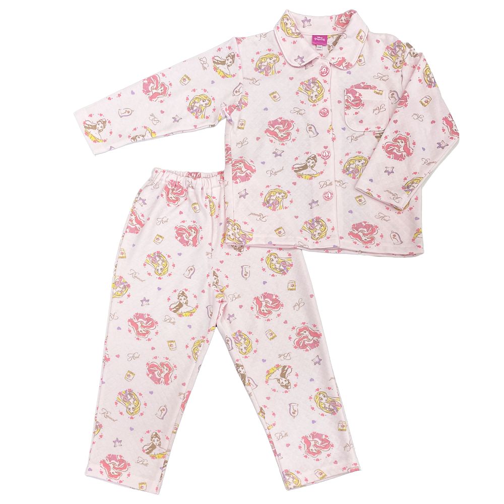 公式 ショップディズニー ディズニープリンセス キッズ用キルト総柄シャツパジャマ