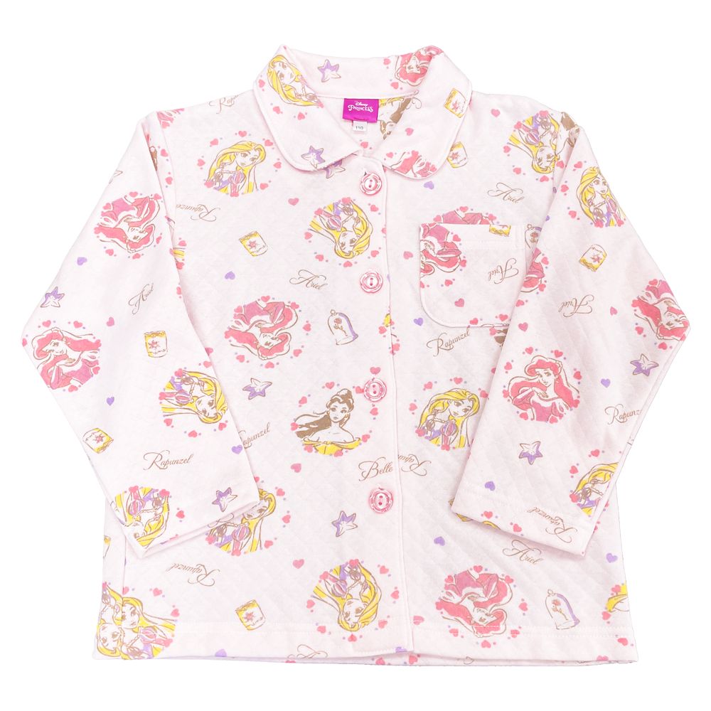 公式 ショップディズニー ディズニープリンセス キッズ用キルト総柄シャツパジャマ