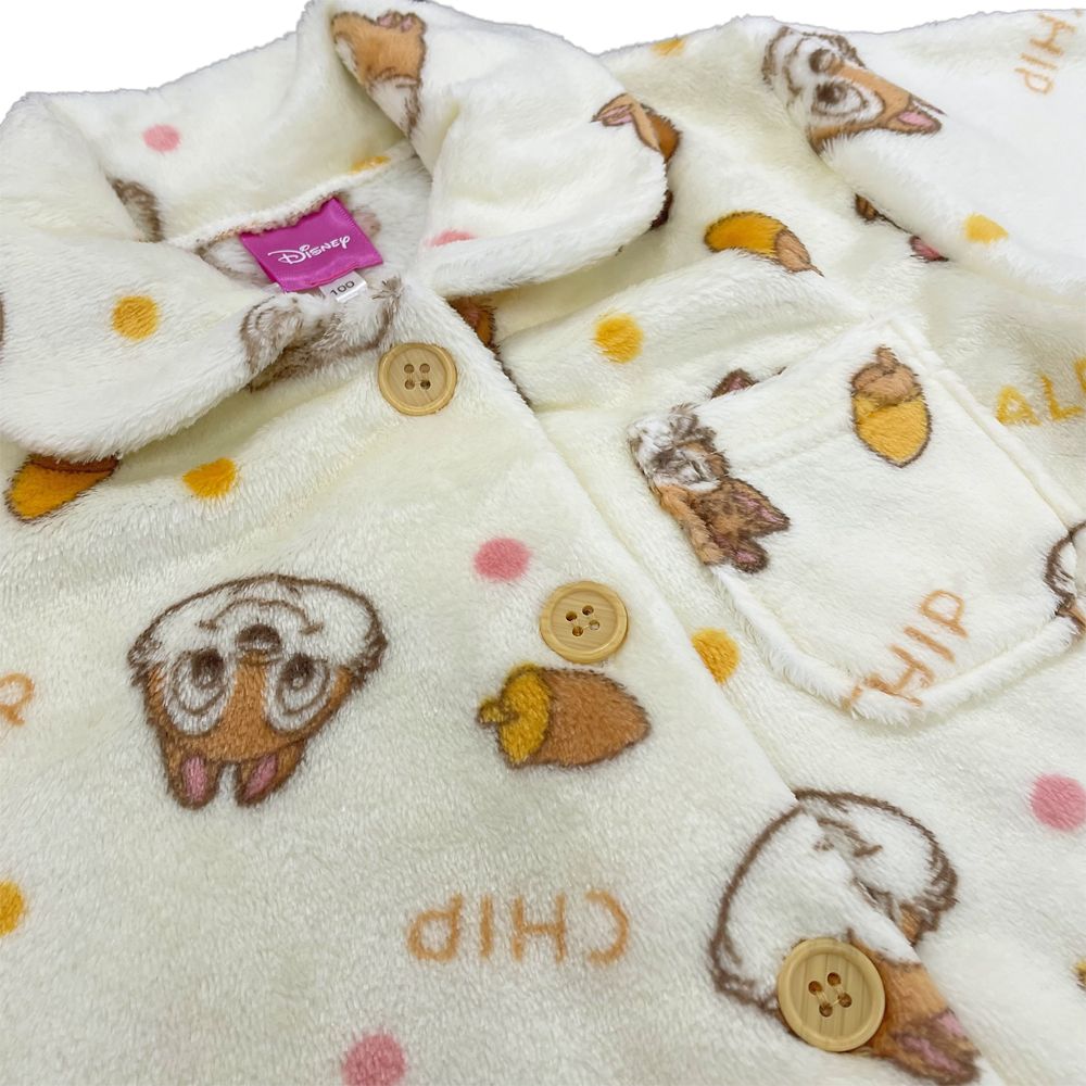 チップ＆デール キッズ用フランネルフリース総柄シャツパジャマ