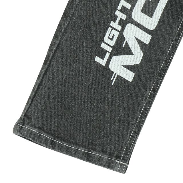 【ベビードール】カーズ ブラックデニムロングパンツ 9608K / ベビーサイズ キッズ ボトム 長ズボン ジーンズ ジーパン ウエスト総ゴム ゴム穴付き ベルトループ フェイクボタン ライトニング・マックィーン