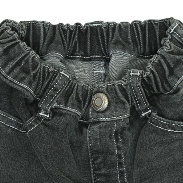 【ベビードール】カーズ ブラックデニムロングパンツ 9608K / ベビーサイズ キッズ ボトム 長ズボン ジーンズ ジーパン ウエスト総ゴム ゴム穴付き ベルトループ フェイクボタン ライトニング・マックィーン