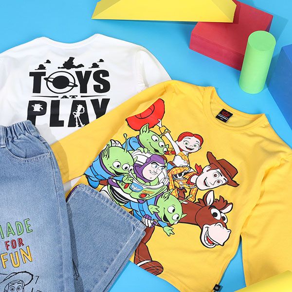 【ベビードール】トイ・ストーリー 親子お揃い キャラクターロンT 9614K / ベビーサイズ リンクコーデ ペアルック 親子コーデ キッズ トップス 長袖 ロンT 天竺素材