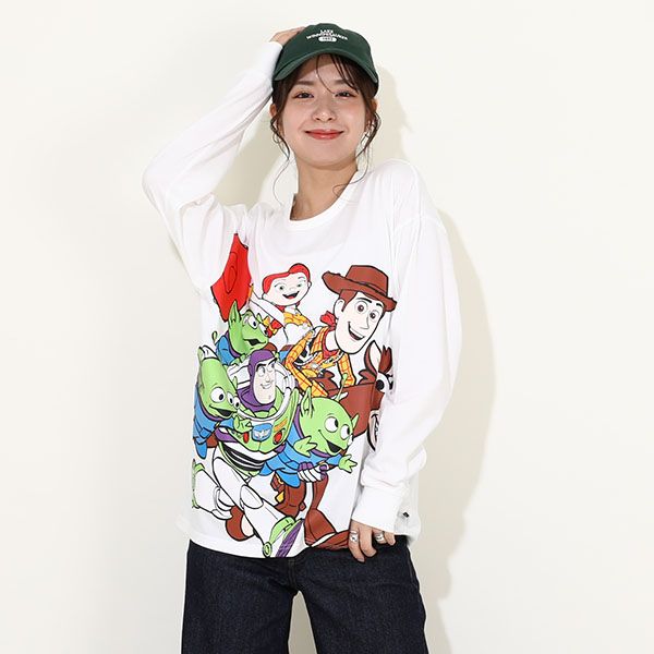 【ベビードール】トイ・ストーリー 親子お揃い キャラクターロンT 9614A / 大人 ユニセックス 男女兼用 リンクコーデ ペアルック 親子コーデ トップス 長袖 ロンT 天竺素材