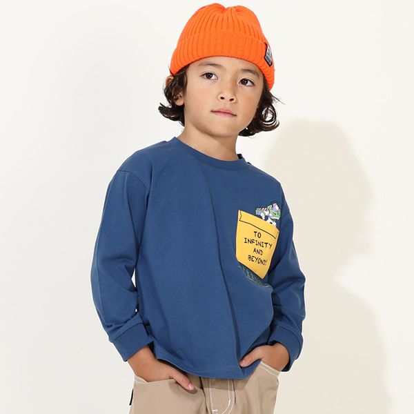 【ベビードール】トイ・ストーリー 親子お揃い ポケットロンT 9615K / ウッディ バズ ベビーサイズ リンクコーデ ペアルック 親子コーデ キッズ トップス 長袖 ロンT 天竺素材