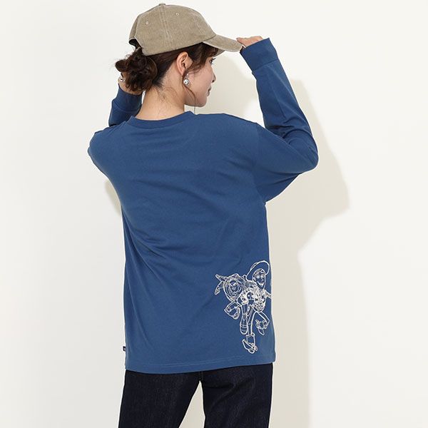 【ベビードール】トイ・ストーリー 親子お揃い ポケットロンT 9615A / ウッディ バズ 大人 ユニセックス 男女兼用 リンクコーデ ペアルック 親子コーデ トップス 長袖 ロンT 天竺素材