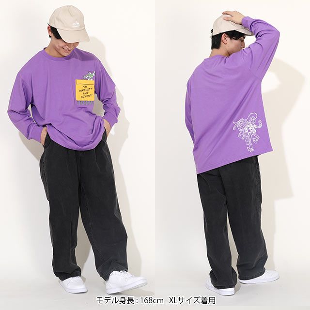 【ベビードール】トイ・ストーリー 親子お揃い ポケットロンT 9615A / ウッディ バズ 大人 ユニセックス 男女兼用 リンクコーデ ペアルック 親子コーデ トップス 長袖 ロンT 天竺素材