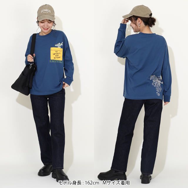 【ベビードール】トイ・ストーリー 親子お揃い ポケットロンT 9615A / ウッディ バズ 大人 ユニセックス 男女兼用 リンクコーデ ペアルック 親子コーデ トップス 長袖 ロンT 天竺素材