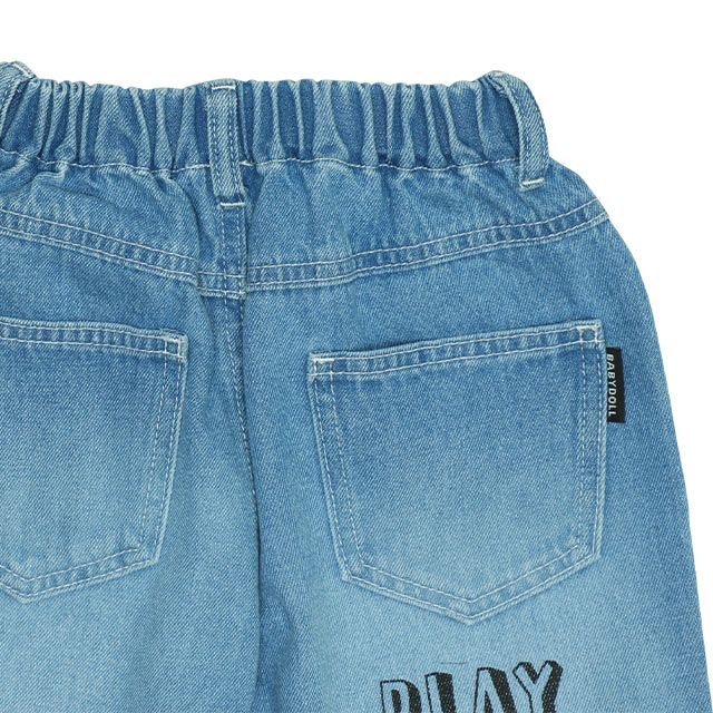 【ベビードール】トイ・ストーリー ストレートロングパンツ 9616K / ベビーサイズ キッズ ボトム 長ズボン ジーンズ ジーパン ウエスト総ゴム ゴム穴付 フェイクボタン ベルトループ ウッディ バズ・ライトイヤー リトルグリーンメン ハム レックス スリンキー・ドッグ