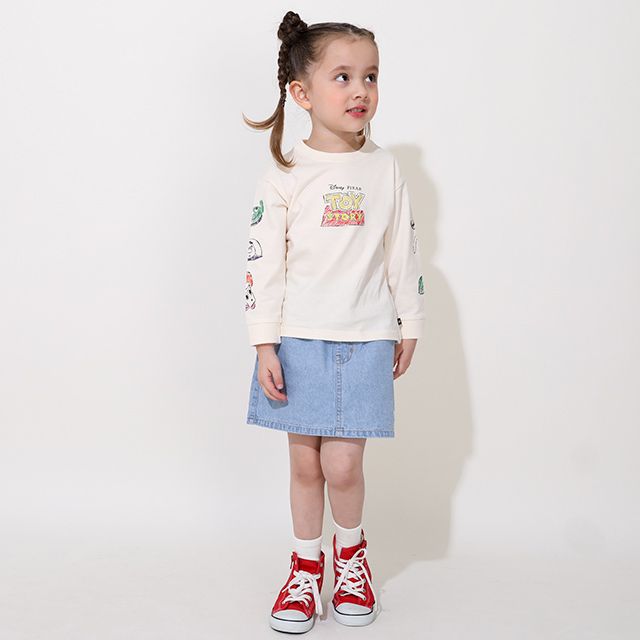 【ベビードール】トイ・ストーリー 親子お揃い 袖ロンT 9618K / ベビーサイズ キッズ トップス 長袖 Tシャツ リンクコーデ ペアルック 親子コーデ ラクガキ風デザイン 天竺素材 スリンキー グリーンアーミーメン
