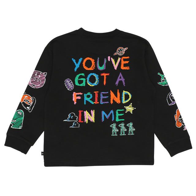 【ベビードール】トイ・ストーリー 親子お揃い 袖ロンT 9618K / ベビーサイズ キッズ トップス 長袖 Tシャツ リンクコーデ ペアルック 親子コーデ ラクガキ風デザイン 天竺素材 スリンキー グリーンアーミーメン