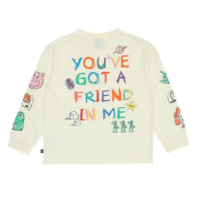 【ベビードール】トイ・ストーリー 親子お揃い 袖ロンT 9618K / ベビーサイズ キッズ トップス 長袖 Tシャツ リンクコーデ ペアルック 親子コーデ ラクガキ風デザイン 天竺素材 スリンキー グリーンアーミーメン