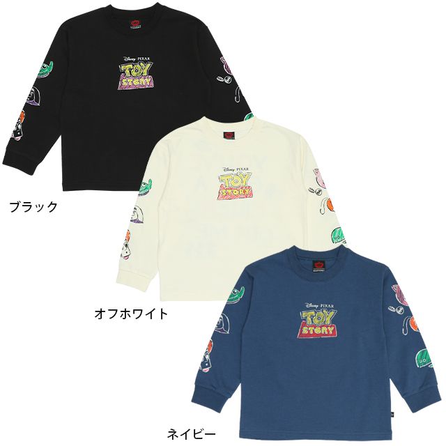 【ベビードール】トイ・ストーリー 親子お揃い 袖ロンT 9618K / ベビーサイズ キッズ トップス 長袖 Tシャツ リンクコーデ ペアルック 親子コーデ ラクガキ風デザイン 天竺素材 スリンキー グリーンアーミーメン