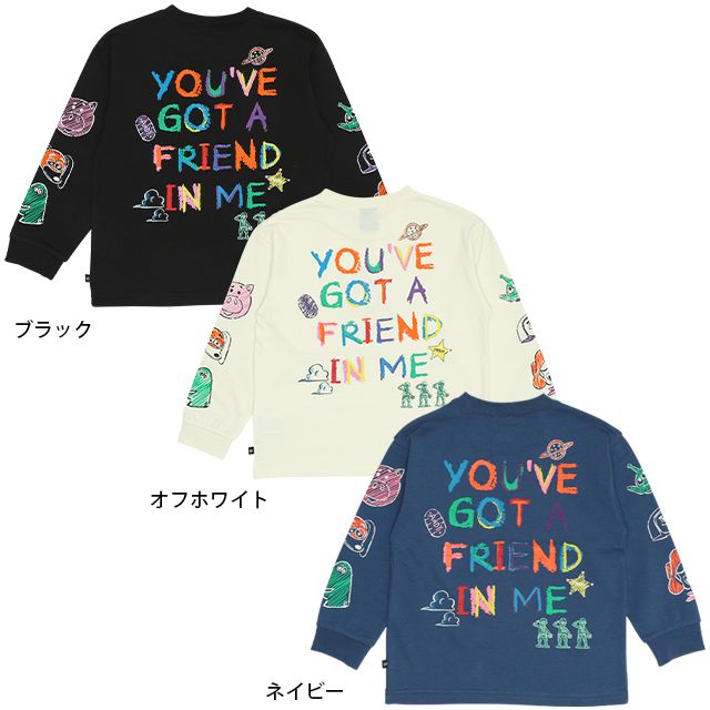 【ベビードール】トイ・ストーリー 親子お揃い 袖ロンT 9618K / ベビーサイズ キッズ トップス 長袖 Tシャツ リンクコーデ ペアルック 親子コーデ ラクガキ風デザイン 天竺素材 スリンキー グリーンアーミーメン